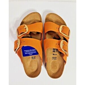 Birkenstock Arizona Burnt Orange Womens EU 38 US 7 Big Buckle Nubuck Leather